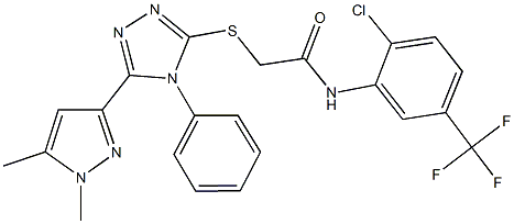 N-[2-chloro-5-(trifluoromethyl)phenyl]-2-{[5-(1,5-dimethyl-1H-pyrazol-3-yl)-4-phenyl-4H-1,2,4-triazol-3-yl]sulfanyl}acetamide Structure