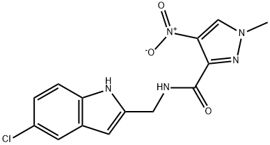 N-[(5-chloro-1H-indol-2-yl)methyl]-4-nitro-1-methyl-1H-pyrazole-3-carboxamide Structure