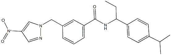 3-({4-nitro-1H-pyrazol-1-yl}methyl)-N-[1-(4-isopropylphenyl)propyl]benzamide|