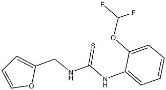 N-[2-(difluoromethoxy)phenyl]-N'-(2-furylmethyl)thiourea 化学構造式