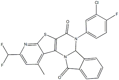 512823-53-9 7-(3-chloro-4-fluorophenyl)-3-(difluoromethyl)-1-methyl-7,7a-dihydropyrido[3'',2'':4',5']thieno[2',3':5,6]pyrimido[2,1-a]isoindole-6,12-dione