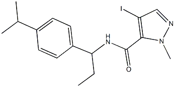 4-iodo-N-[1-(4-isopropylphenyl)propyl]-1-methyl-1H-pyrazole-5-carboxamide 化学構造式