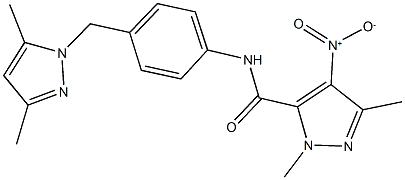 N-{4-[(3,5-dimethyl-1H-pyrazol-1-yl)methyl]phenyl}-4-nitro-1,3-dimethyl-1H-pyrazole-5-carboxamide,512823-74-4,结构式