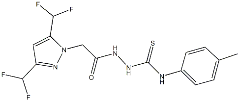 2-{[3,5-bis(difluoromethyl)-1H-pyrazol-1-yl]acetyl}-N-(4-methylphenyl)hydrazinecarbothioamide 化学構造式