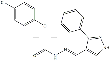 2-(4-chlorophenoxy)-2-methyl-N'-[(3-phenyl-1H-pyrazol-4-yl)methylene]propanohydrazide,512823-83-5,结构式