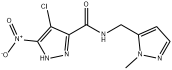 4-chloro-5-nitro-N-[(1-methyl-1H-pyrazol-5-yl)methyl]-1H-pyrazole-3-carboxamide|