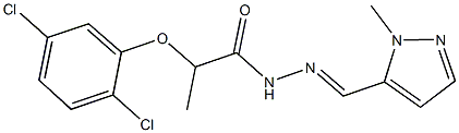 2-(2,5-dichlorophenoxy)-N'-[(1-methyl-1H-pyrazol-5-yl)methylene]propanohydrazide 化学構造式