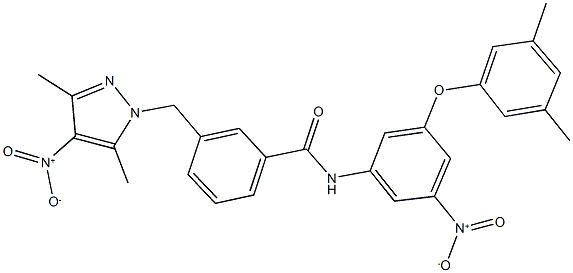 N-{3-(3,5-dimethylphenoxy)-5-nitrophenyl}-3-({4-nitro-3,5-dimethyl-1H-pyrazol-1-yl}methyl)benzamide Structure