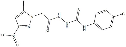 N-(4-chlorophenyl)-2-({3-nitro-5-methyl-1H-pyrazol-1-yl}acetyl)hydrazinecarbothioamide,512824-76-9,结构式