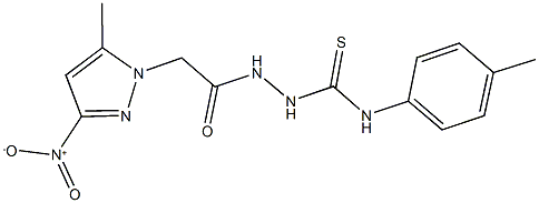 2-({3-nitro-5-methyl-1H-pyrazol-1-yl}acetyl)-N-(4-methylphenyl)hydrazinecarbothioamide Struktur