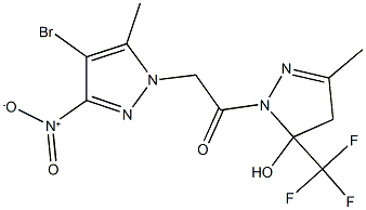 512824-90-7 1-({4-bromo-3-nitro-5-methyl-1H-pyrazol-1-yl}acetyl)-3-methyl-5-(trifluoromethyl)-4,5-dihydro-1H-pyrazol-5-ol