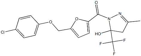 1-{5-[(4-chlorophenoxy)methyl]-2-furoyl}-3-methyl-5-(trifluoromethyl)-4,5-dihydro-1H-pyrazol-5-ol,512824-92-9,结构式