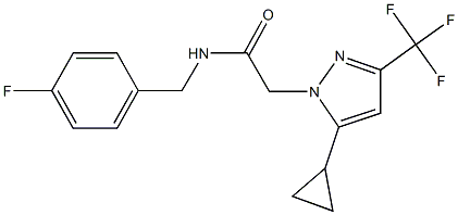 2-[5-cyclopropyl-3-(trifluoromethyl)-1H-pyrazol-1-yl]-N-(4-fluorobenzyl)acetamide Structure