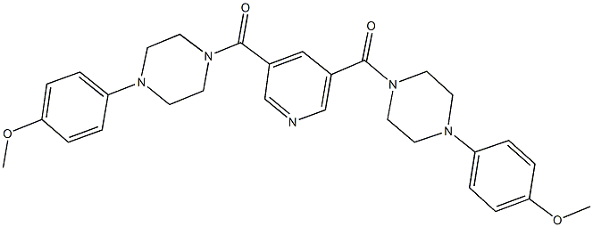 1-(4-methoxyphenyl)-4-[(5-{[4-(4-methoxyphenyl)-1-piperazinyl]carbonyl}-3-pyridinyl)carbonyl]piperazine Structure