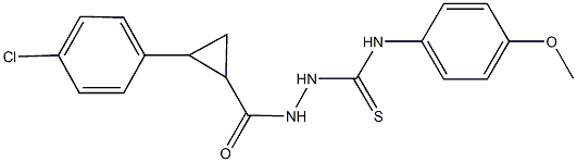 2-{[2-(4-chlorophenyl)cyclopropyl]carbonyl}-N-(4-methoxyphenyl)hydrazinecarbothioamide,512825-10-4,结构式