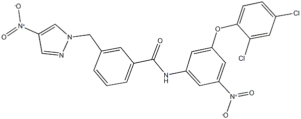 N-{3-(2,4-dichlorophenoxy)-5-nitrophenyl}-3-({4-nitro-1H-pyrazol-1-yl}methyl)benzamide,512825-16-0,结构式