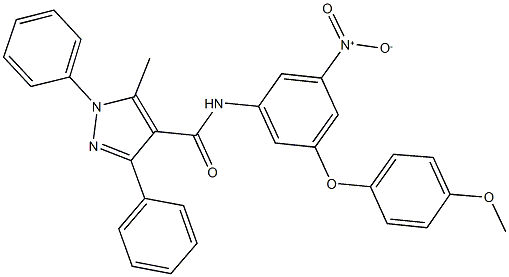 N-[3-nitro-5-(4-methoxyphenoxy)phenyl]-5-methyl-1,3-diphenyl-1H-pyrazole-4-carboxamide Structure