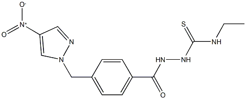 N-ethyl-2-[4-({4-nitro-1H-pyrazol-1-yl}methyl)benzoyl]hydrazinecarbothioamide 化学構造式