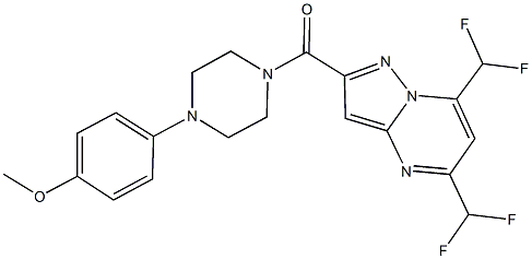 5,7-bis(difluoromethyl)-2-{[4-(4-methoxyphenyl)-1-piperazinyl]carbonyl}pyrazolo[1,5-a]pyrimidine Structure