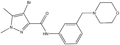 4-bromo-1,5-dimethyl-N-[3-(4-morpholinylmethyl)phenyl]-1H-pyrazole-3-carboxamide Structure