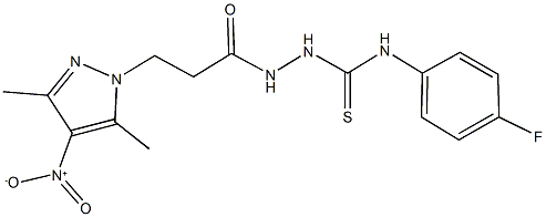 N-(4-fluorophenyl)-2-(3-{4-nitro-3,5-dimethyl-1H-pyrazol-1-yl}propanoyl)hydrazinecarbothioamide,512825-74-0,结构式