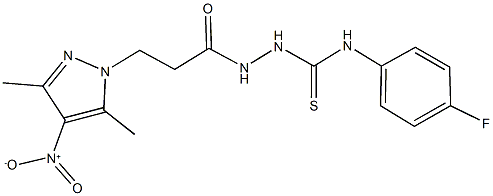 N-(4-fluorophenyl)-2-(3-{4-nitro-3,5-dimethyl-1H-pyrazol-1-yl}propanoyl)hydrazinecarbothioamide|