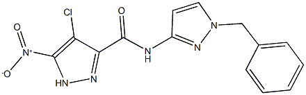 N-(1-benzyl-1H-pyrazol-3-yl)-4-chloro-5-nitro-1H-pyrazole-3-carboxamide Structure