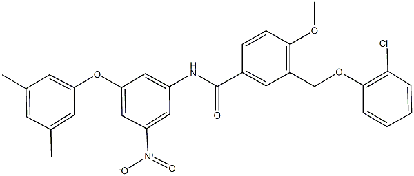 3-[(2-chlorophenoxy)methyl]-N-{3-(3,5-dimethylphenoxy)-5-nitrophenyl}-4-methoxybenzamide,512826-14-1,结构式