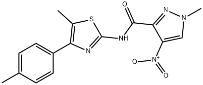 4-nitro-1-methyl-N-[5-methyl-4-(4-methylphenyl)-1,3-thiazol-2-yl]-1H-pyrazole-3-carboxamide Structure