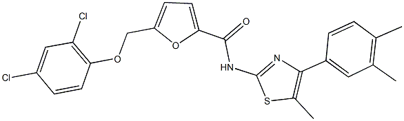 5-[(2,4-dichlorophenoxy)methyl]-N-[4-(3,4-dimethylphenyl)-5-methyl-1,3-thiazol-2-yl]-2-furamide Structure