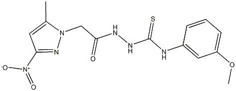 2-({3-nitro-5-methyl-1H-pyrazol-1-yl}acetyl)-N-(3-methoxyphenyl)hydrazinecarbothioamide Structure