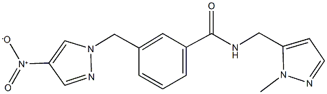 3-({4-nitro-1H-pyrazol-1-yl}methyl)-N-[(1-methyl-1H-pyrazol-5-yl)methyl]benzamide Structure