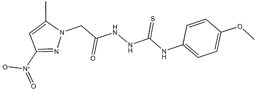 2-({3-nitro-5-methyl-1H-pyrazol-1-yl}acetyl)-N-(4-methoxyphenyl)hydrazinecarbothioamide Structure