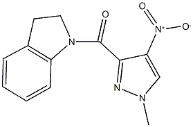 1-({4-nitro-1-methyl-1H-pyrazol-3-yl}carbonyl)indoline 结构式