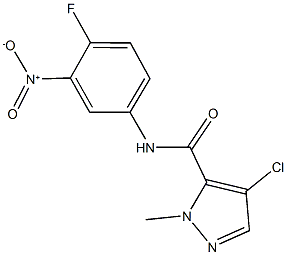 4-chloro-N-{4-fluoro-3-nitrophenyl}-1-methyl-1H-pyrazole-5-carboxamide,512826-80-1,结构式