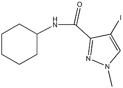 N-cyclohexyl-4-iodo-1-methyl-1H-pyrazole-3-carboxamide,512827-10-0,结构式