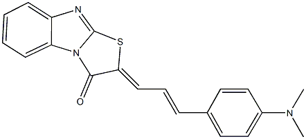 2-{3-[4-(dimethylamino)phenyl]-2-propenylidene}[1,3]thiazolo[3,2-a]benzimidazol-3(2H)-one 结构式