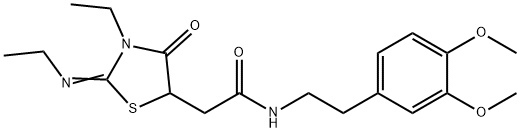 514182-80-0 N-[2-(3,4-dimethoxyphenyl)ethyl]-2-[3-ethyl-2-(ethylimino)-4-oxo-1,3-thiazolidin-5-yl]acetamide