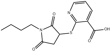 2-[(1-butyl-2,5-dioxo-3-pyrrolidinyl)sulfanyl]nicotinic acid|