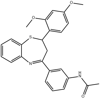 N-{3-[2-(2,4-dimethoxyphenyl)-2,3-dihydro-1,5-benzothiazepin-4-yl]phenyl}acetamide,514185-96-7,结构式