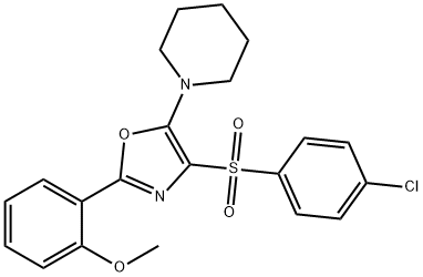 1-[4-[(4-chlorophenyl)sulfonyl]-2-(2-methoxyphenyl)-1,3-oxazol-5-yl]piperidine,514195-39-2,结构式