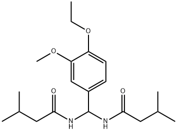 N-{(4-ethoxy-3-methoxyphenyl)[(3-methylbutanoyl)amino]methyl}-3-methylbutanamide Structure