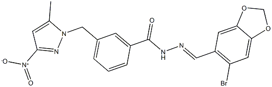 514217-79-9 N'-[(6-bromo-1,3-benzodioxol-5-yl)methylene]-3-({3-nitro-5-methyl-1H-pyrazol-1-yl}methyl)benzohydrazide