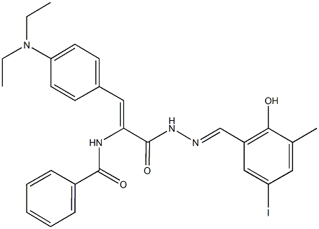 N-(2-[4-(diethylamino)phenyl]-1-{[2-(2-hydroxy-5-iodo-3-methylbenzylidene)hydrazino]carbonyl}vinyl)benzamide,514218-20-3,结构式