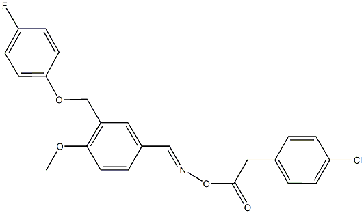 3-[(4-fluorophenoxy)methyl]-4-methoxybenzaldehyde O-[2-(4-chlorophenyl)acetyl]oxime Struktur