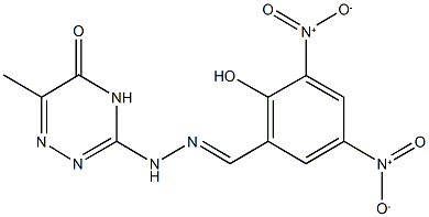 2-hydroxy-3,5-dinitrobenzaldehyde (6-methyl-5-oxo-4,5-dihydro-1,2,4-triazin-3-yl)hydrazone Struktur