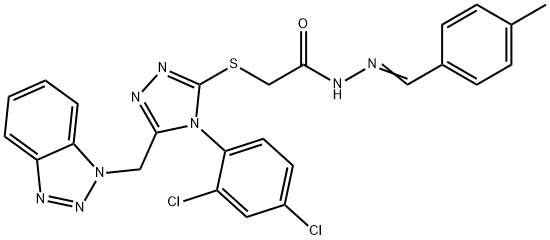 2-{[5-(1H-1,2,3-benzotriazol-1-ylmethyl)-4-(2,4-dichlorophenyl)-4H-1,2,4-triazol-3-yl]sulfanyl}-N'-(4-methylbenzylidene)acetohydrazide|