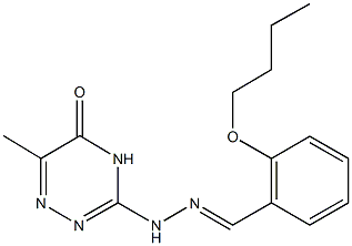 2-butoxybenzaldehyde (6-methyl-5-oxo-4,5-dihydro-1,2,4-triazin-3-yl)hydrazone 化学構造式