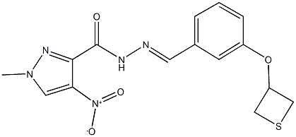4-nitro-1-methyl-N'-[3-(3-thietanyloxy)benzylidene]-1H-pyrazole-3-carbohydrazide,514219-03-5,结构式
