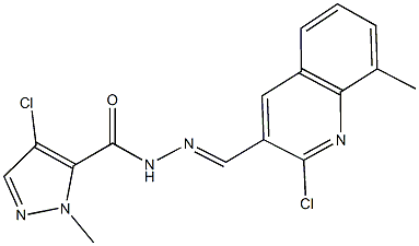 4-chloro-N'-[(2-chloro-8-methyl-3-quinolinyl)methylene]-1-methyl-1H-pyrazole-5-carbohydrazide,514219-12-6,结构式